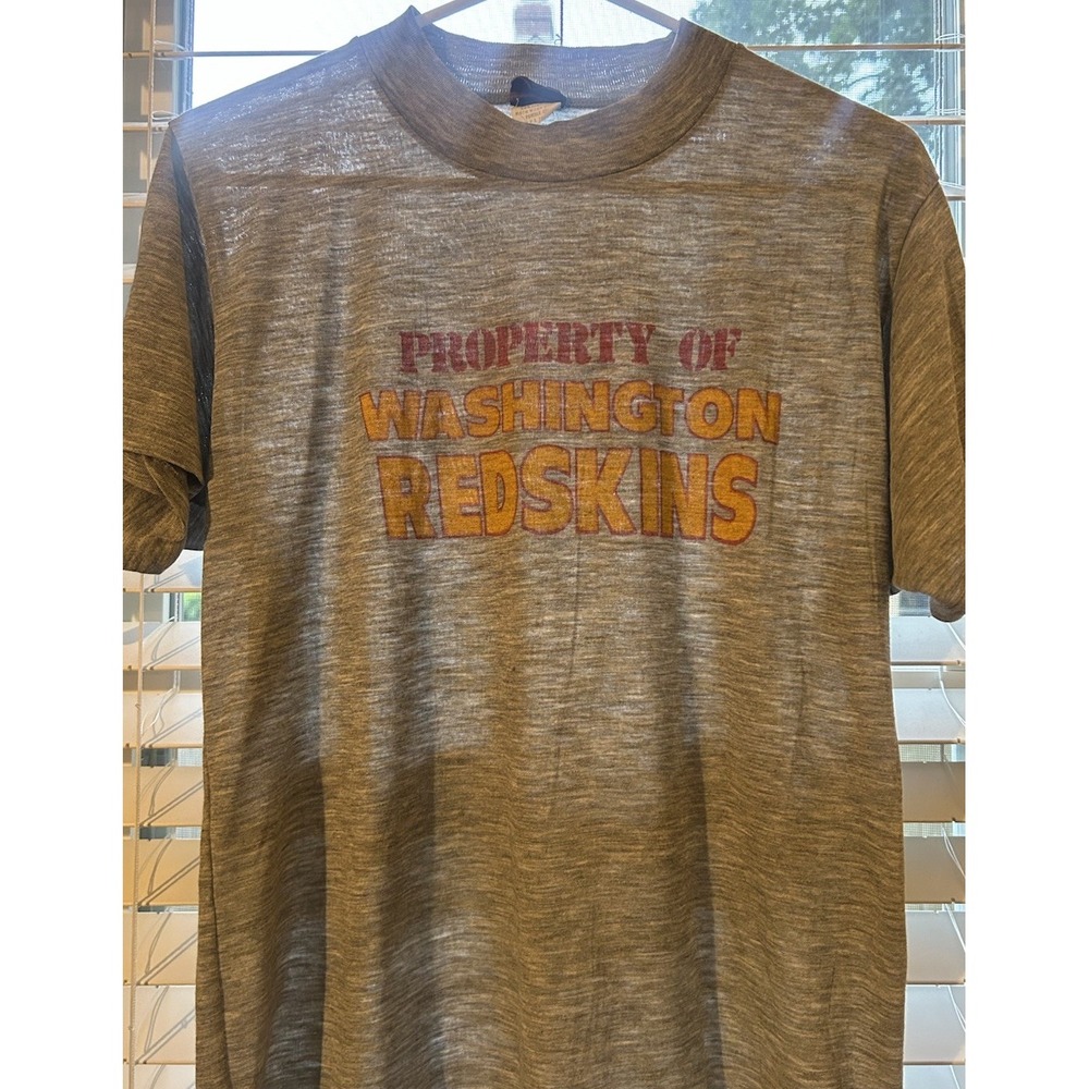 Vtg Paperthin Washington Redskins Property Of Gray T Shirt Mens Med 20x26 Anvil